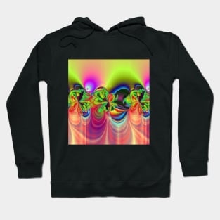 Multicolor Flowers and Scallop Shape Fractal Design Hoodie